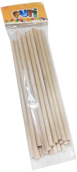 AHŞAP ÇÖP ÇUBUK NATURAL-RENKLİ  PUTİ  24 LÜ